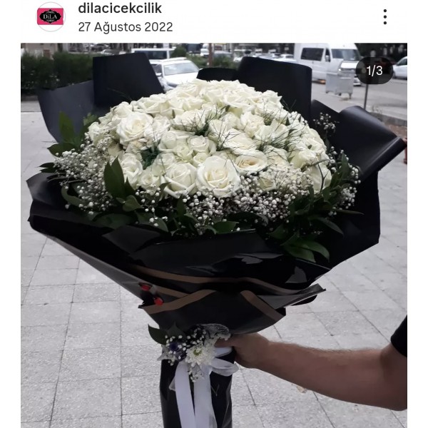Buket 101 Beyaz Gül